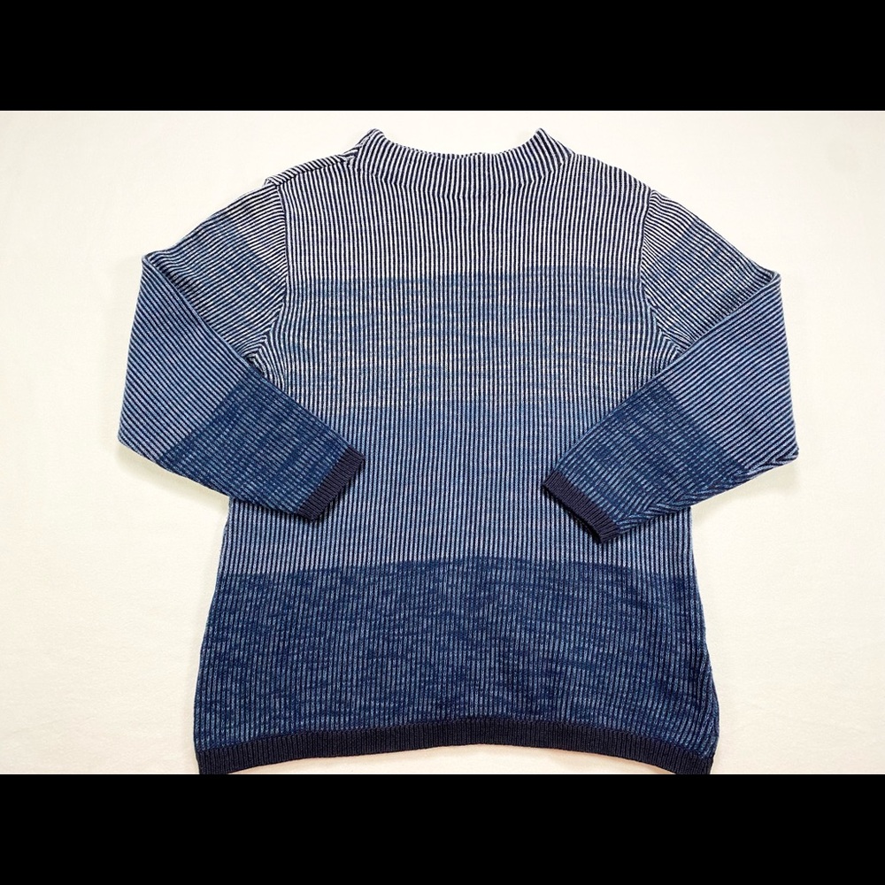 Christopher And Banks Petite Medium 100% Cotton Blue Sweater